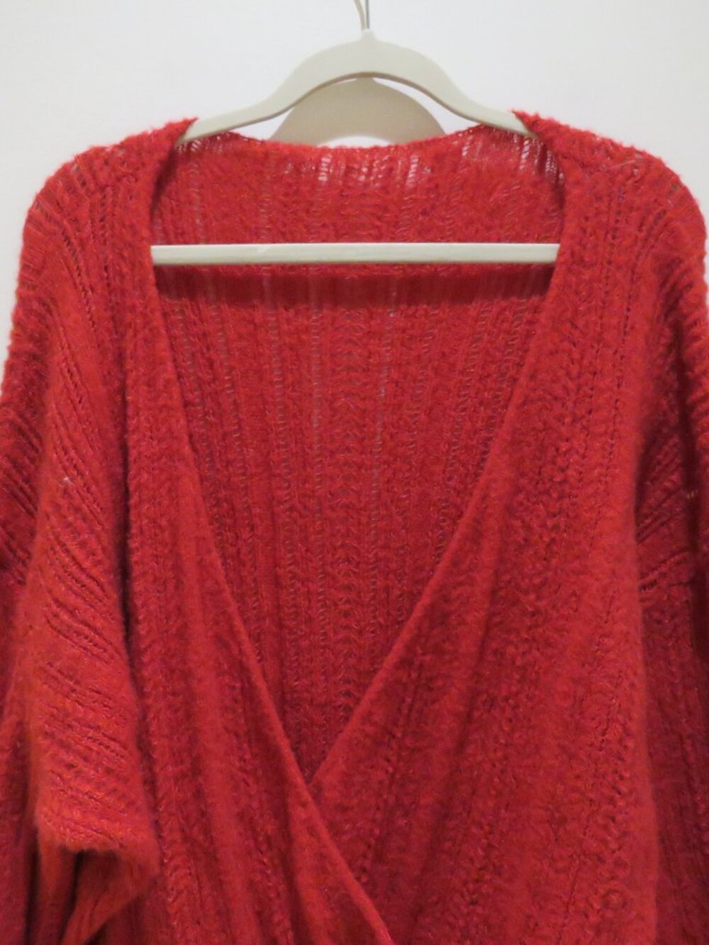 HALARA Sheer V Neck Long Sleeve Work Sweater-Front and Back Wearable Rose Bud - Picture 4 of 16